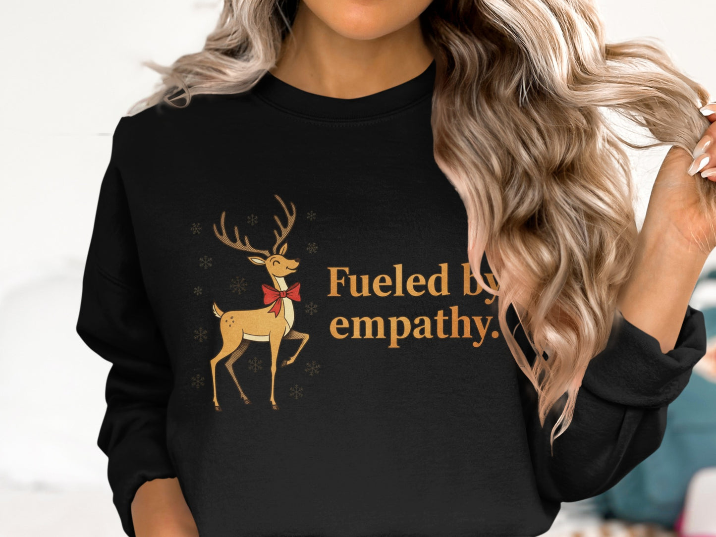 Fueled by Empathy Reindeer Christmas Sweatshirt