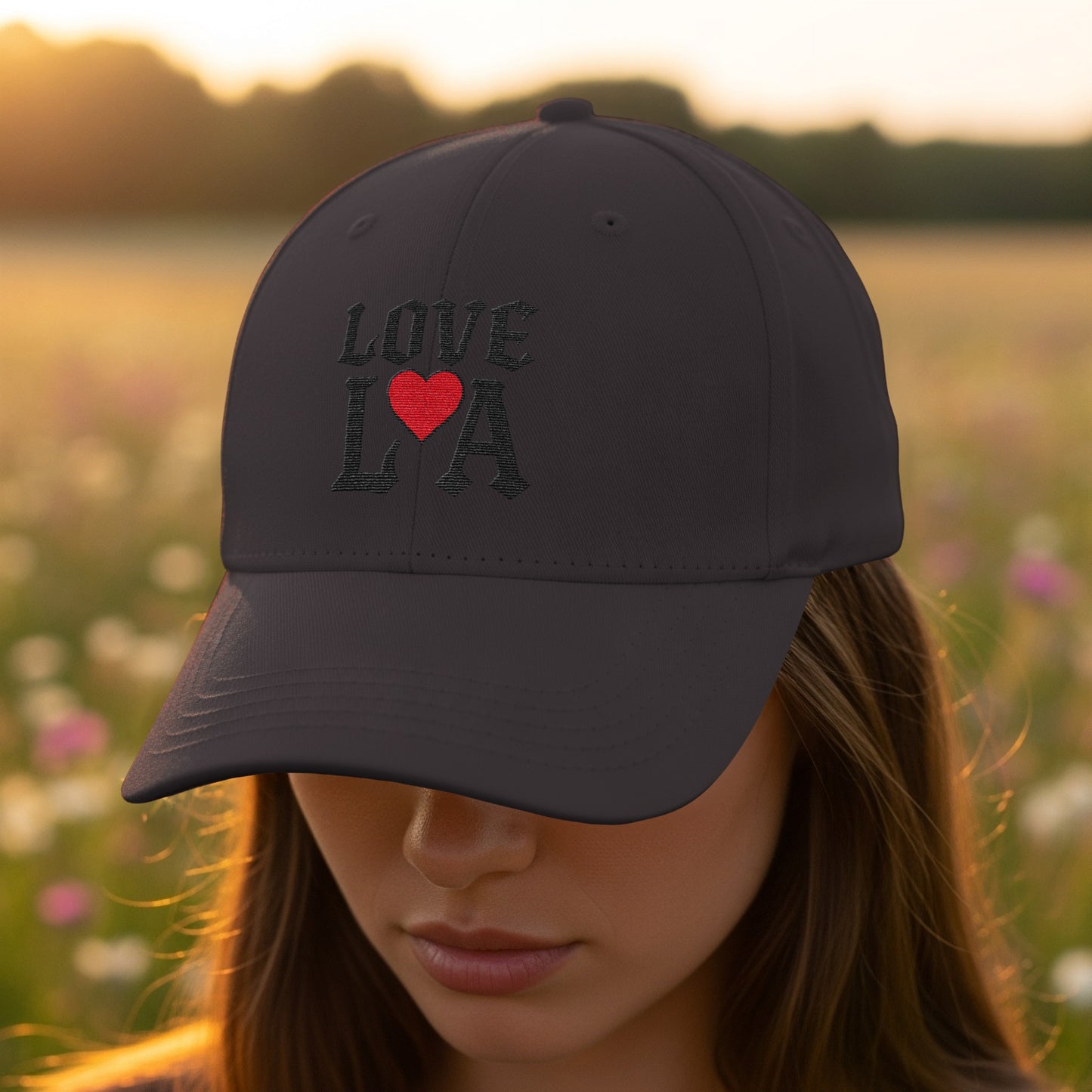 Love LA Embroidered Black Baseball Cap product