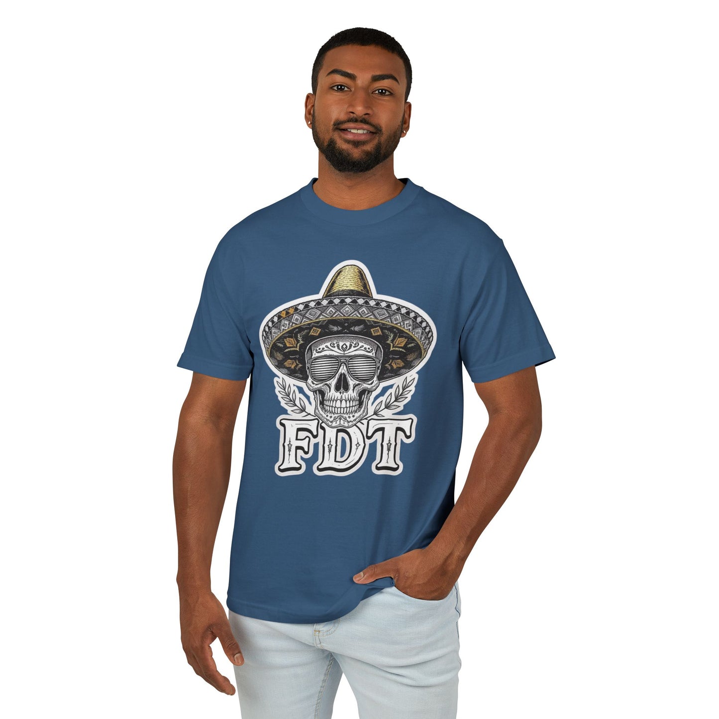 FDT Anti Trump Shirt 100% Cotton. Skull Sombrero Tee — 'FDT' Vintage Day of the Dead Graphic Shirt