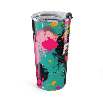 Vibrant Artistic Tumbler with Splashes of Color