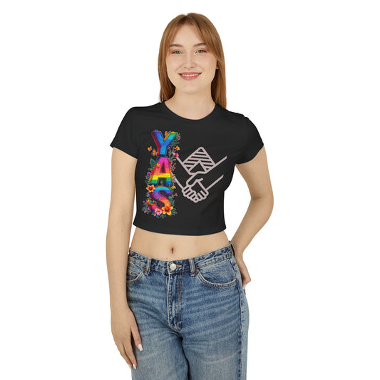 YAS Floral Women's Baby Tee - Positive Vibes for Every Occasion