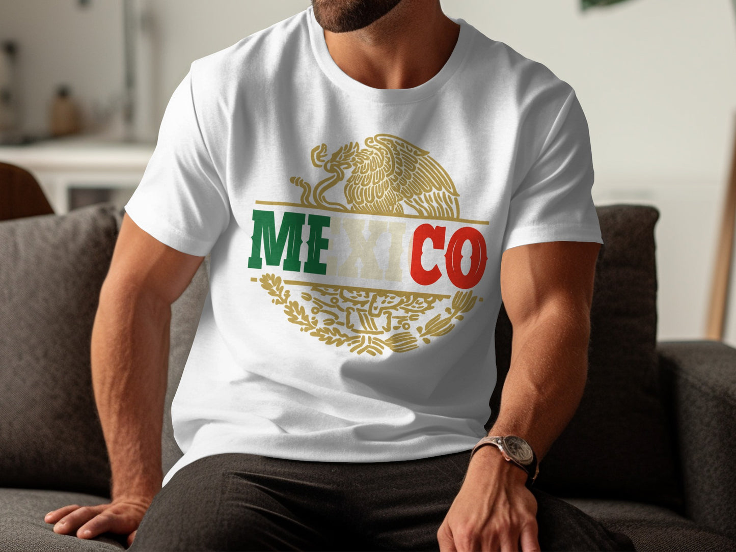 Mexico Emblem White Unisex T-Shirt Product