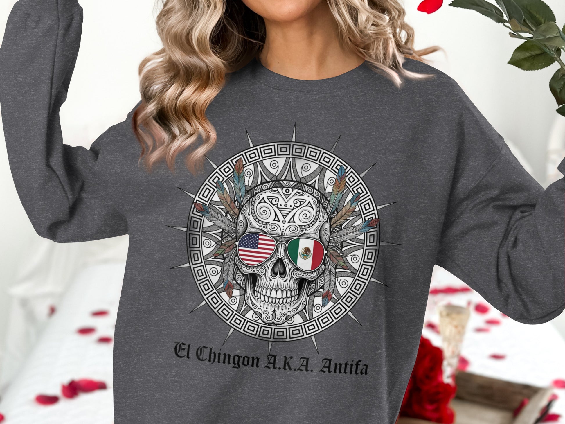 El Chingon A.K.A. Antifa Skull Design Sweater