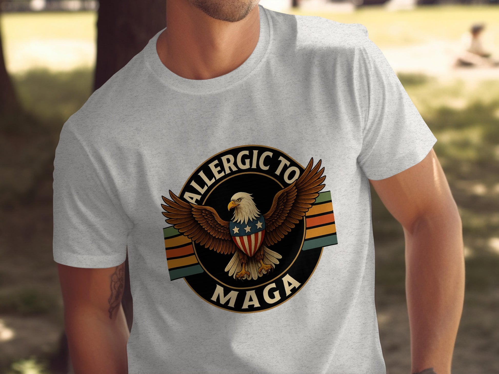 Allergic to MAGA Eagle Graphic Tee Shirt product
