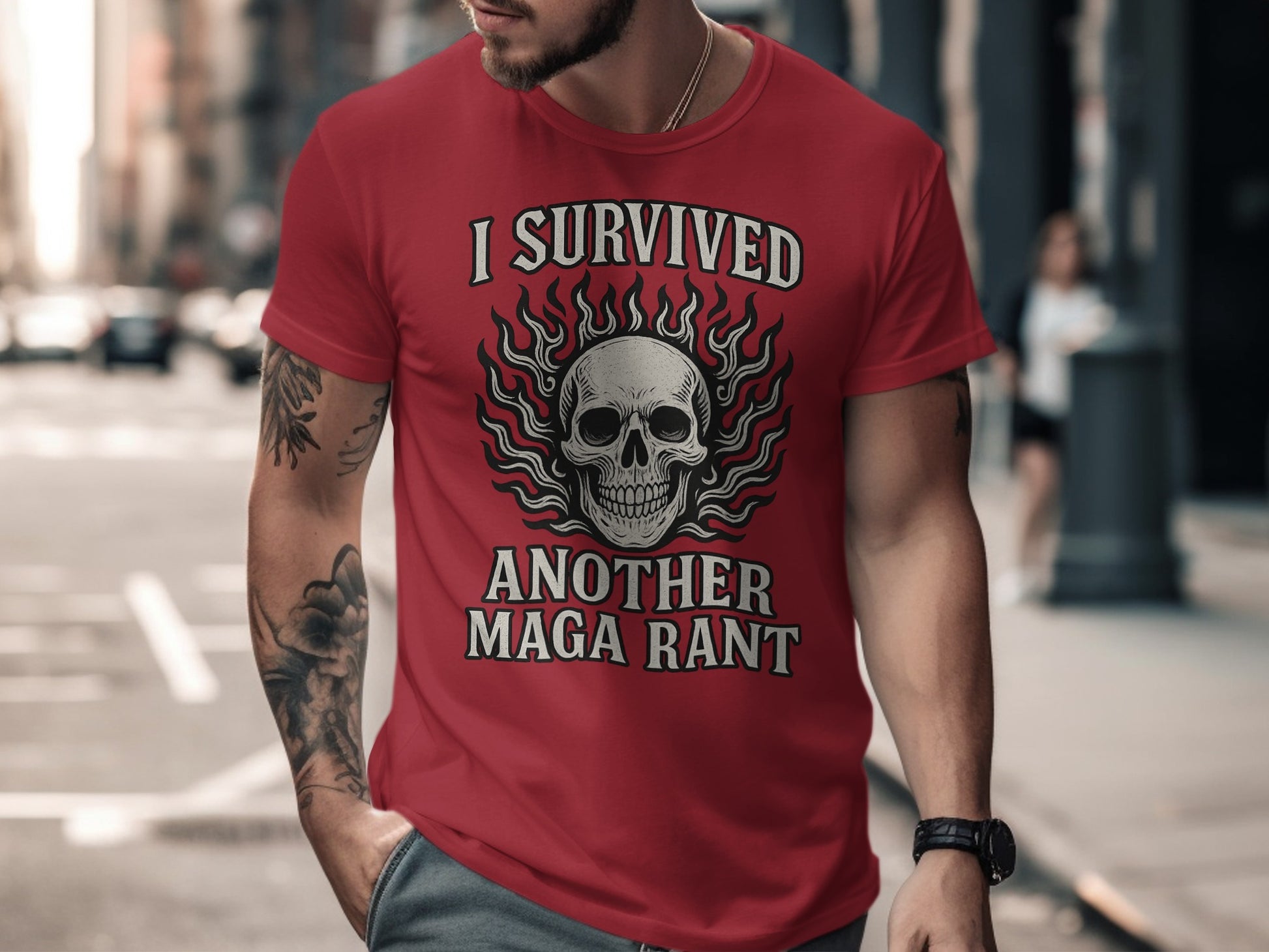 I Survived Another MAGA Rant Skull Graphic T-shirt