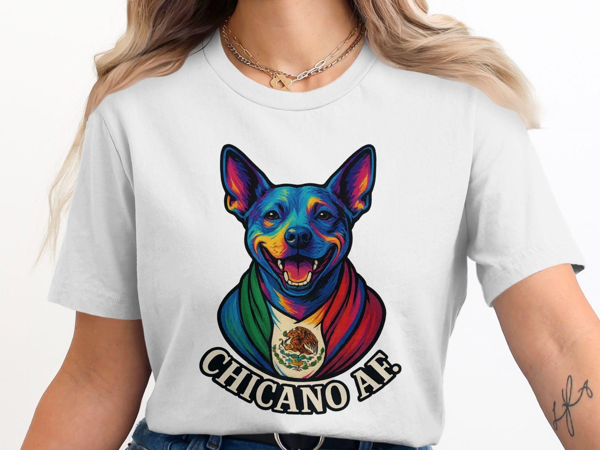 Vibrant Chicano AF Dog Graphic Print Shirt product