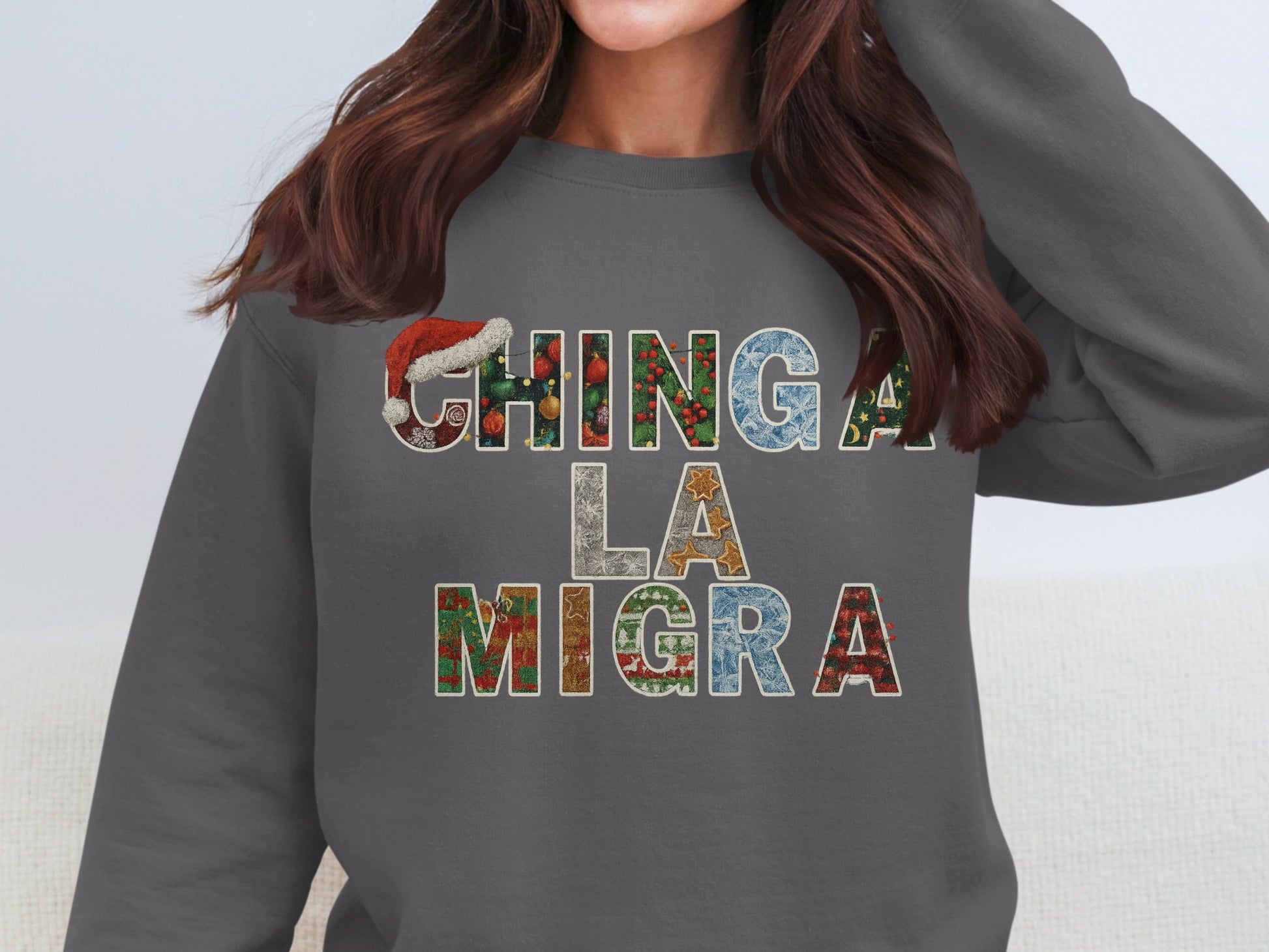 Chinga La Migra Festive Holiday Sweatshirt