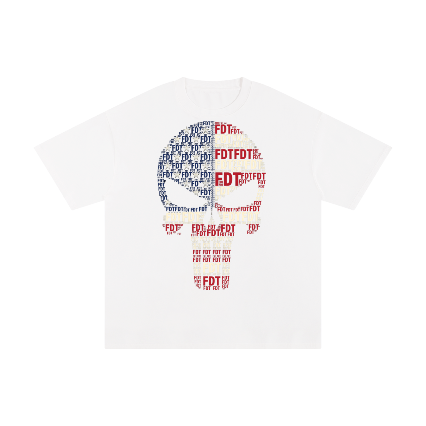 FDT Skull USA Flag Unisex Pure Cotton T-Shirt