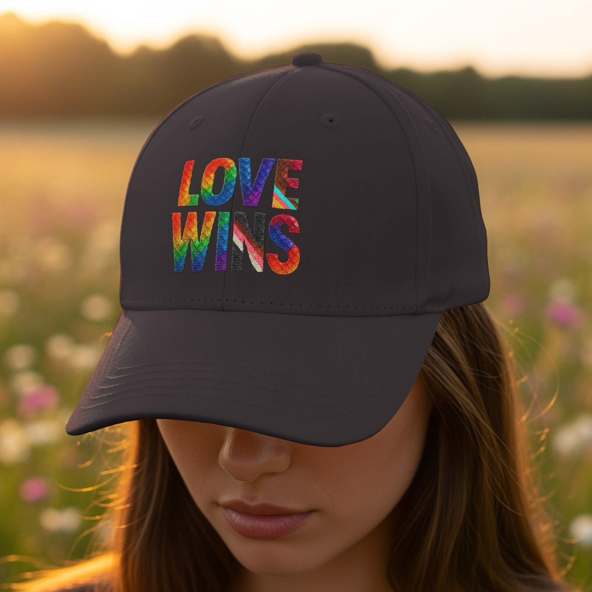Vibrant Love Wins Embroidery Baseball Cap product type