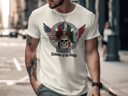 Mamita Protector of the People Skull Wings Shirt