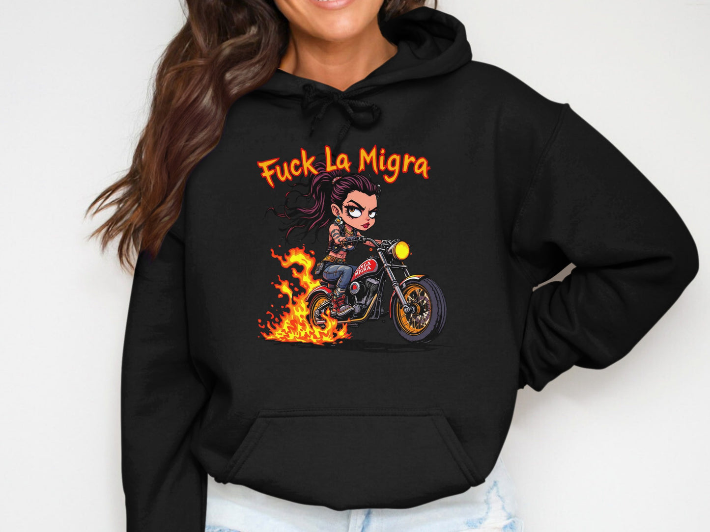 Fierce Female Rider Fuck La Migra Graphic Hoodie product