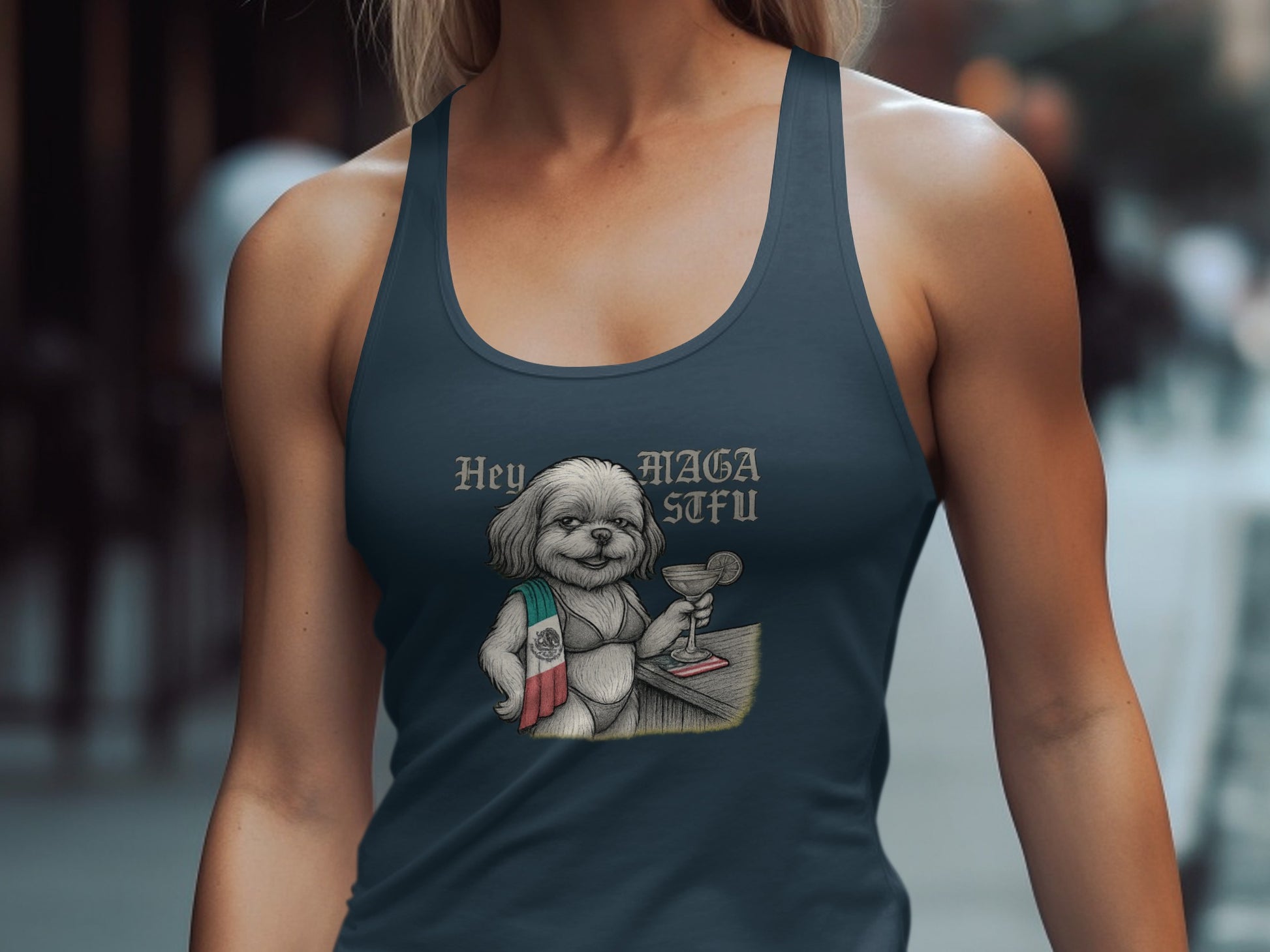 Hey MAGA STFU Dog Graphic Tank Top product type