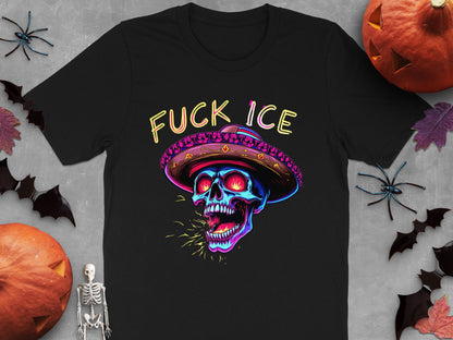 Glow in the Dark Skull and Hat Halloween Shirt product type