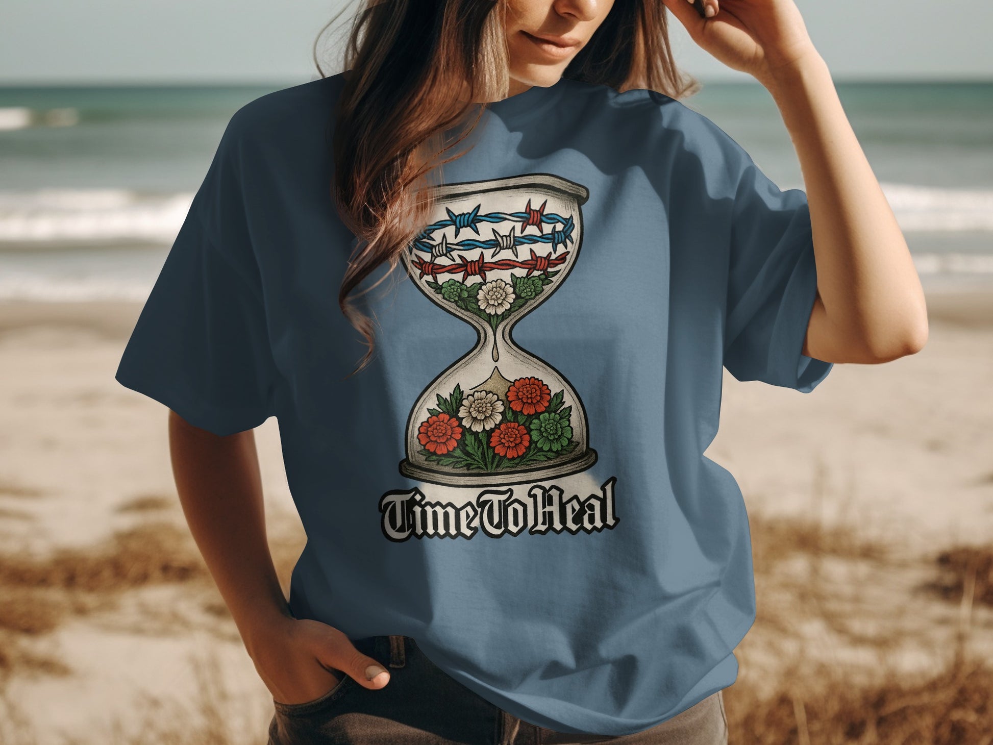 Time to Heal Hourglass Design Graphic Print product