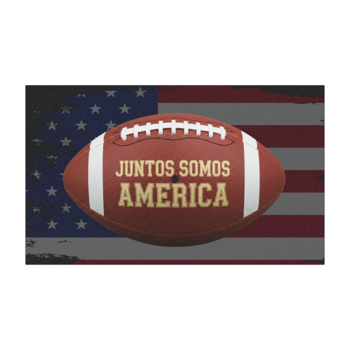 Juntos Somos America Football with Flag Background Poster