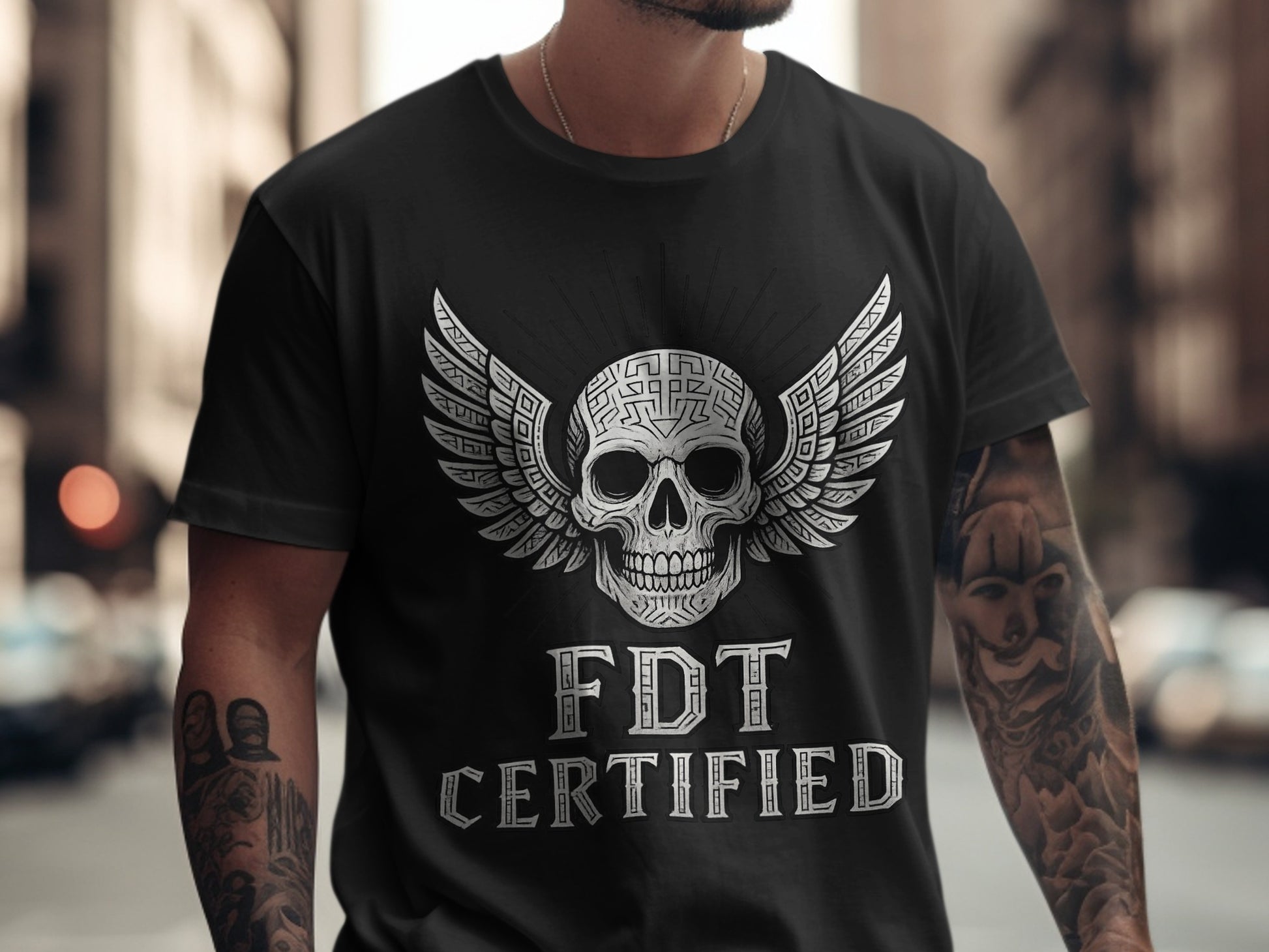 FDT Certified Skull Wings Graphic T-Shirt Product