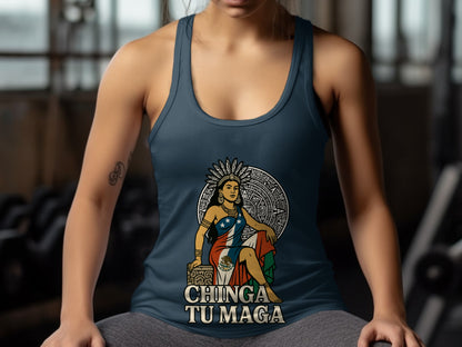Chinga Tu Maga Aztec Art Graphic Women's Tank Top