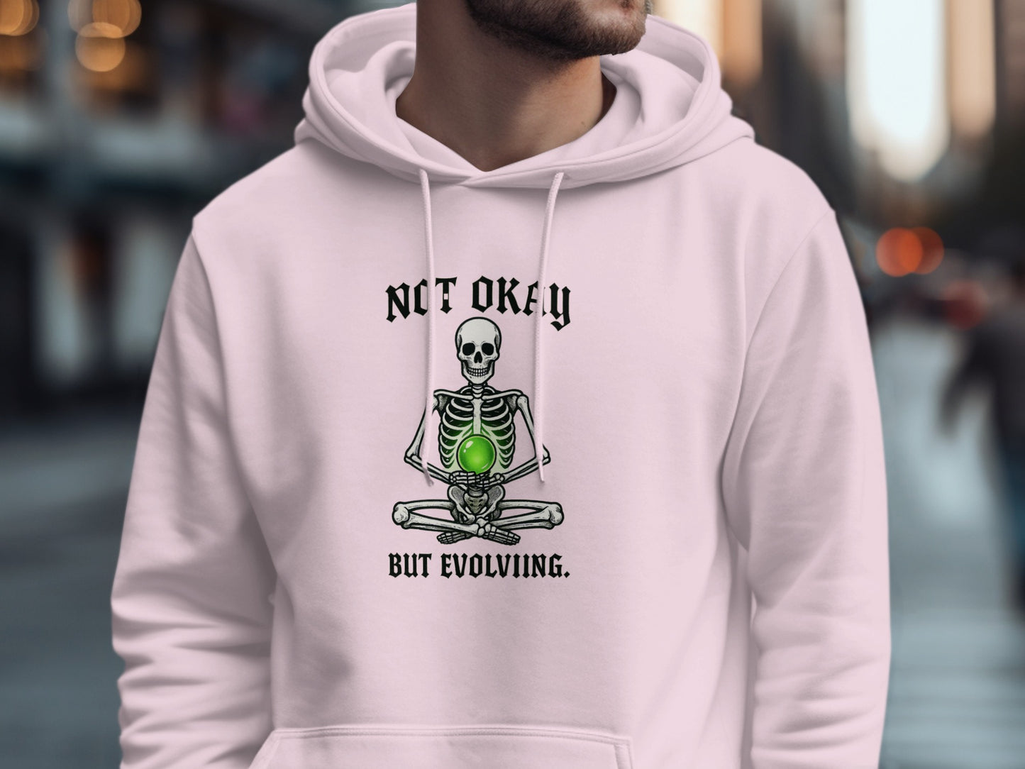 Not Okay But Evolving Skeleton Hoodie product