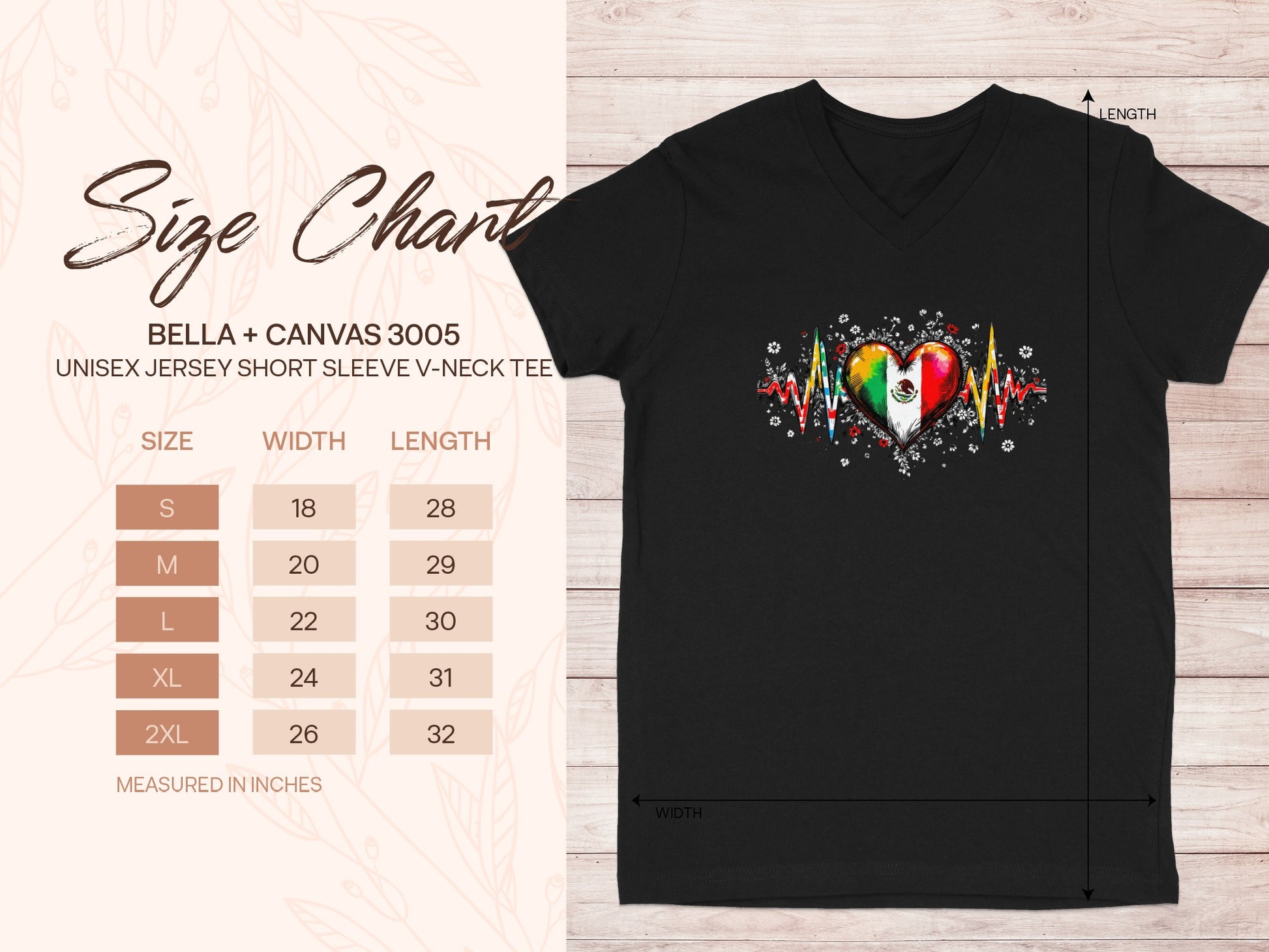 Heartbeat Flag Graphic Unisex V-Neck T-Shirt product type
