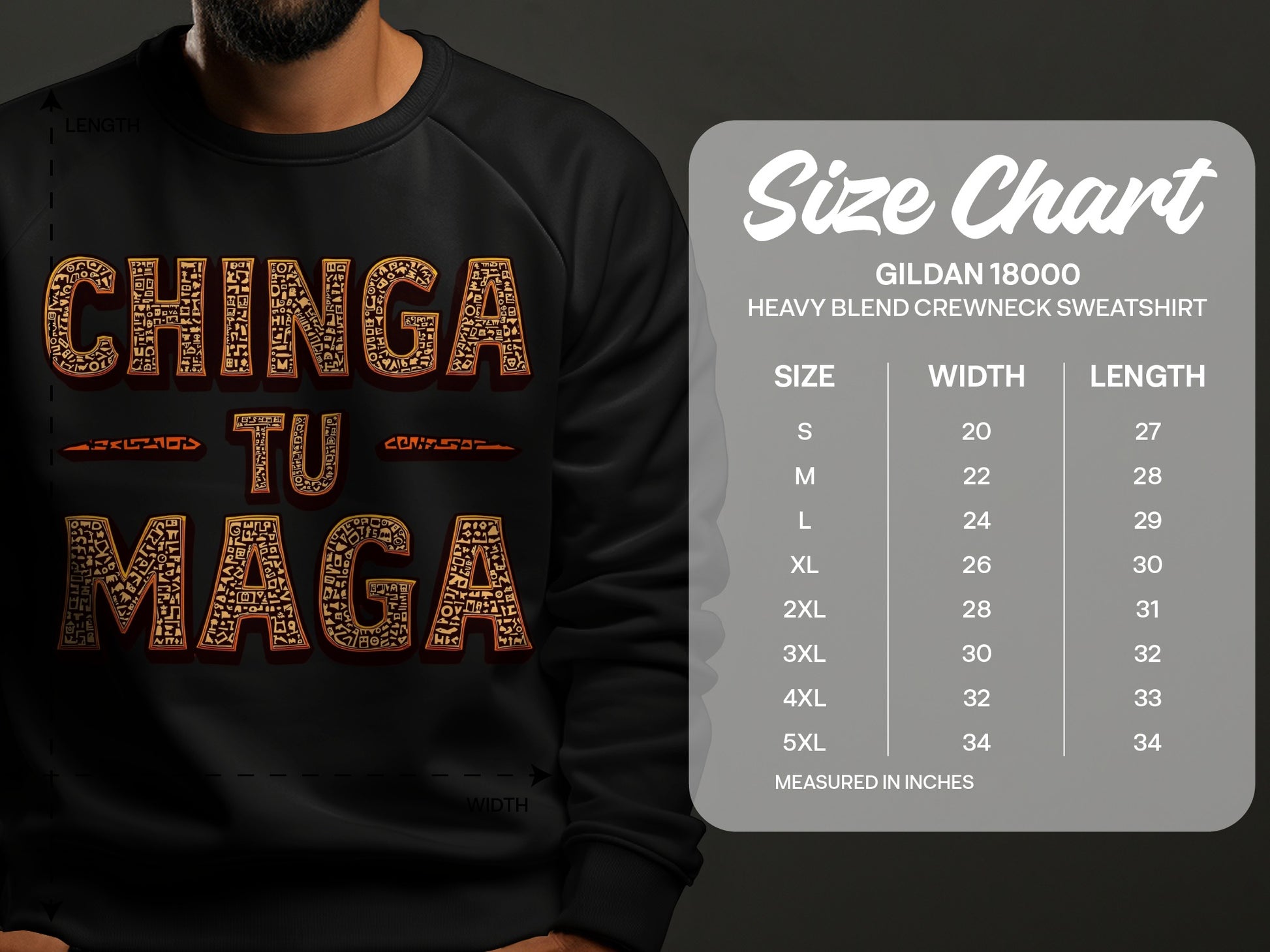 Chinga Tu Maga Heavy Blend Crewneck Sweatshirt
