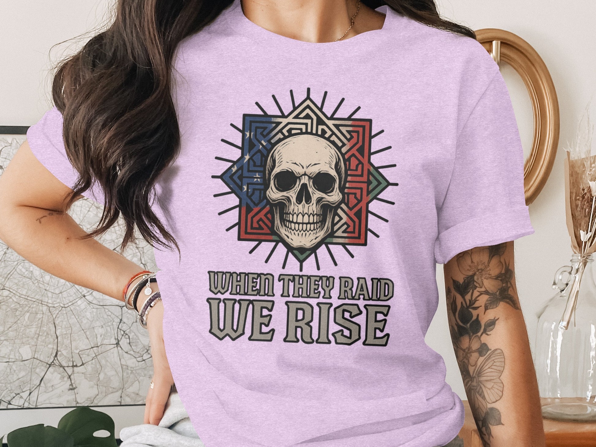 When They Raid We Rise Skull Graphic T-Shirt