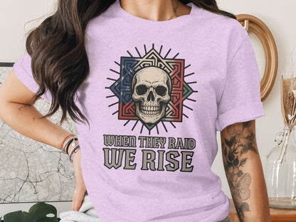 When They Raid We Rise Skull Graphic T-Shirt