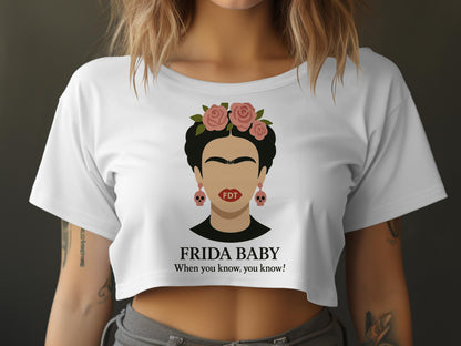 Stylish Frida Baby Graphic Crop Top T-Shirt product
