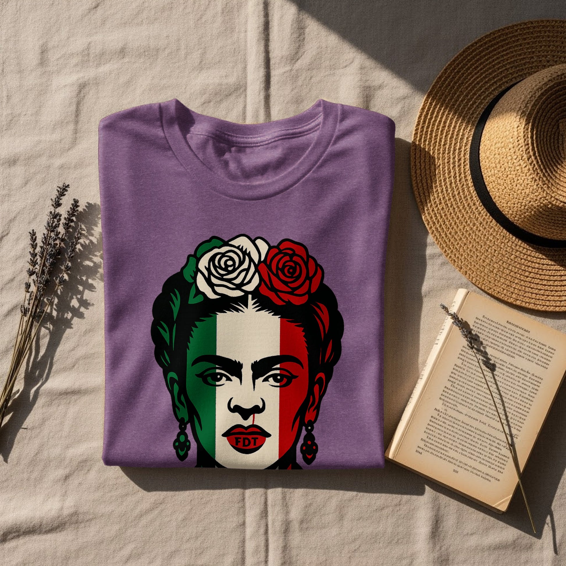 Colorful Frida Design Graphic Tee Shirt Product Type