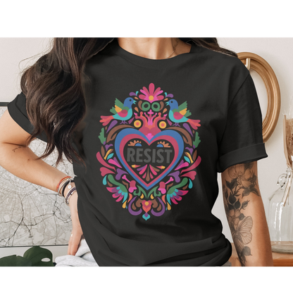 Folk Art Heart Resist Birds Colorful Graphic product type