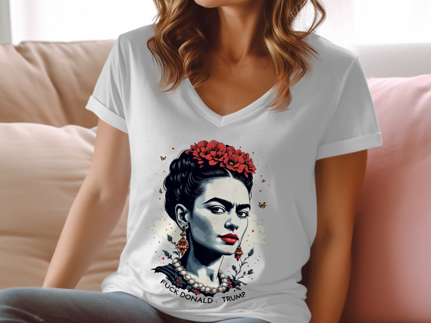 Frida Kahlo Inspired Anti Trump Graphic Shirt