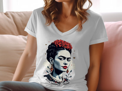 Frida Kahlo Inspired Anti Trump Graphic Shirt