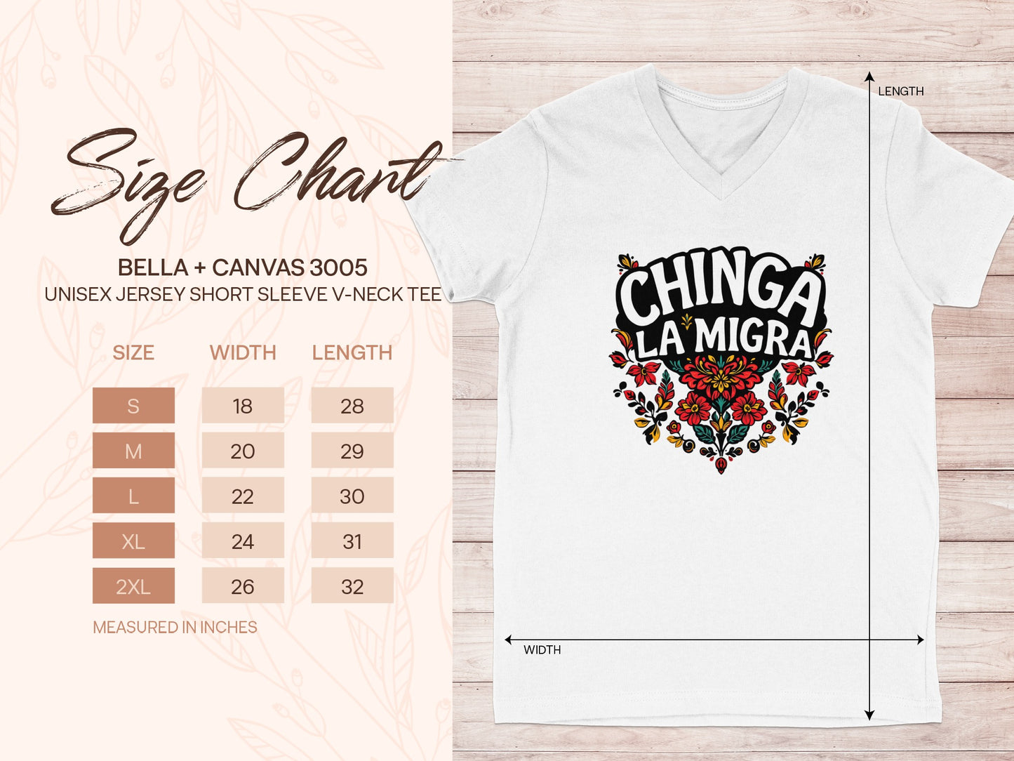 Chinga La Migra Graphic Unisex V-Neck Tee Shirt product