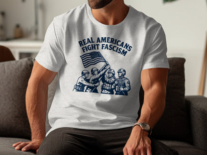 Real Americans Fight Fascism Graphic Tee