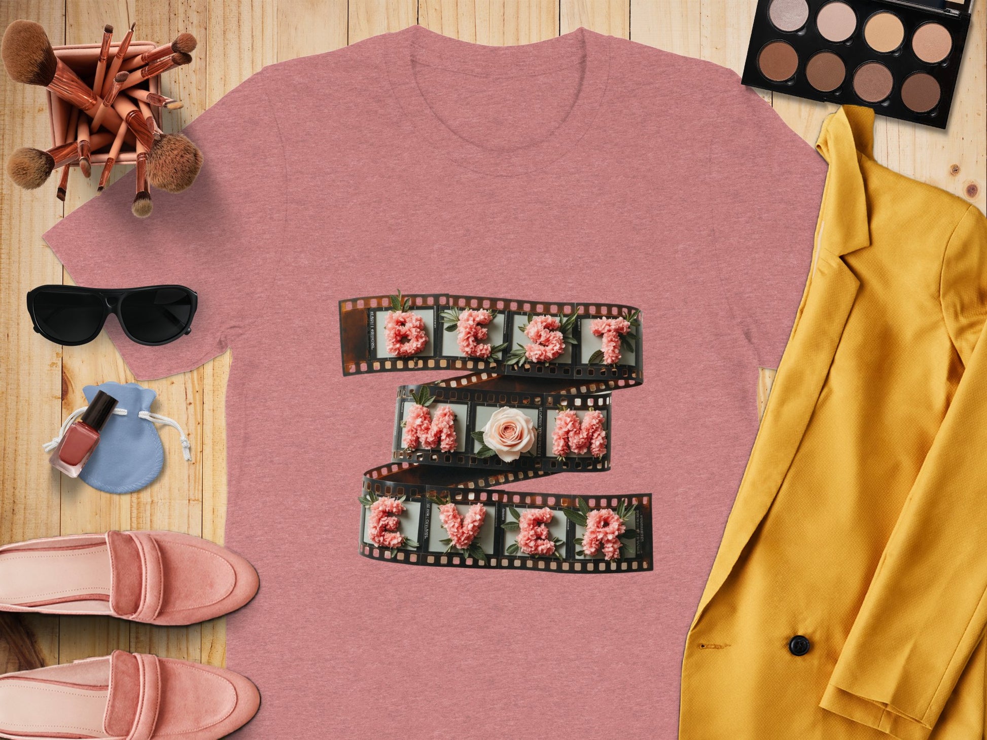 Vintage Film Strip Floral Design T-Shirt product