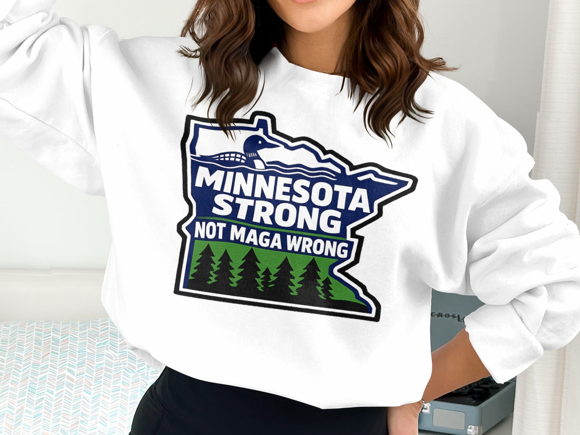 Minnesota Strong Not Maga Wrong Graphic Top
