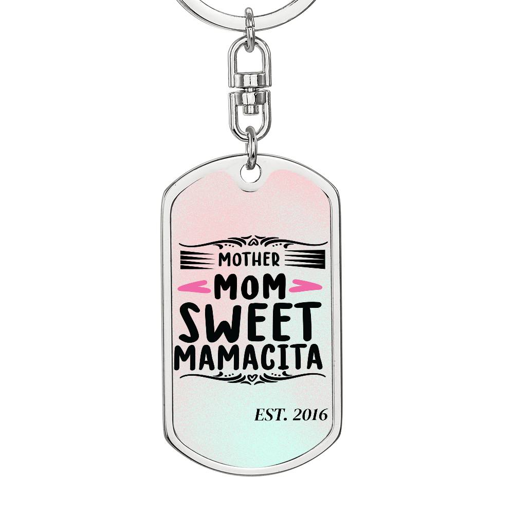 Custom Personalized Gift For Mom, Dog Tag with Swivel Keychain USA Made