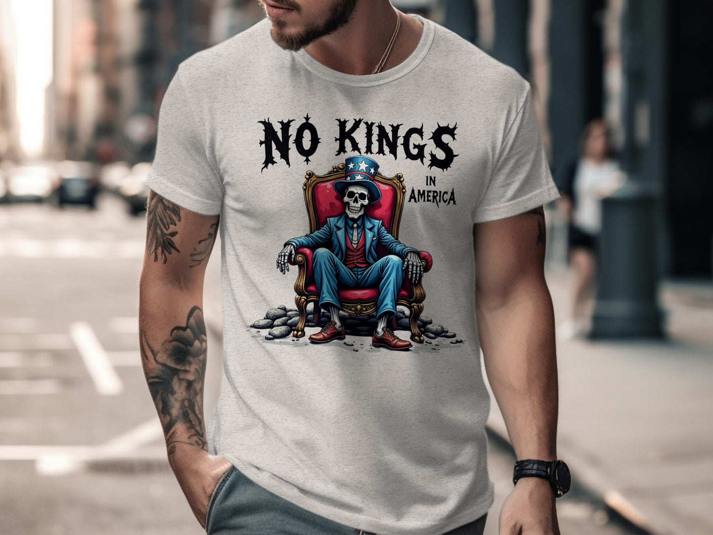 No Kings in America Skeleton Graphic T-shirt product
