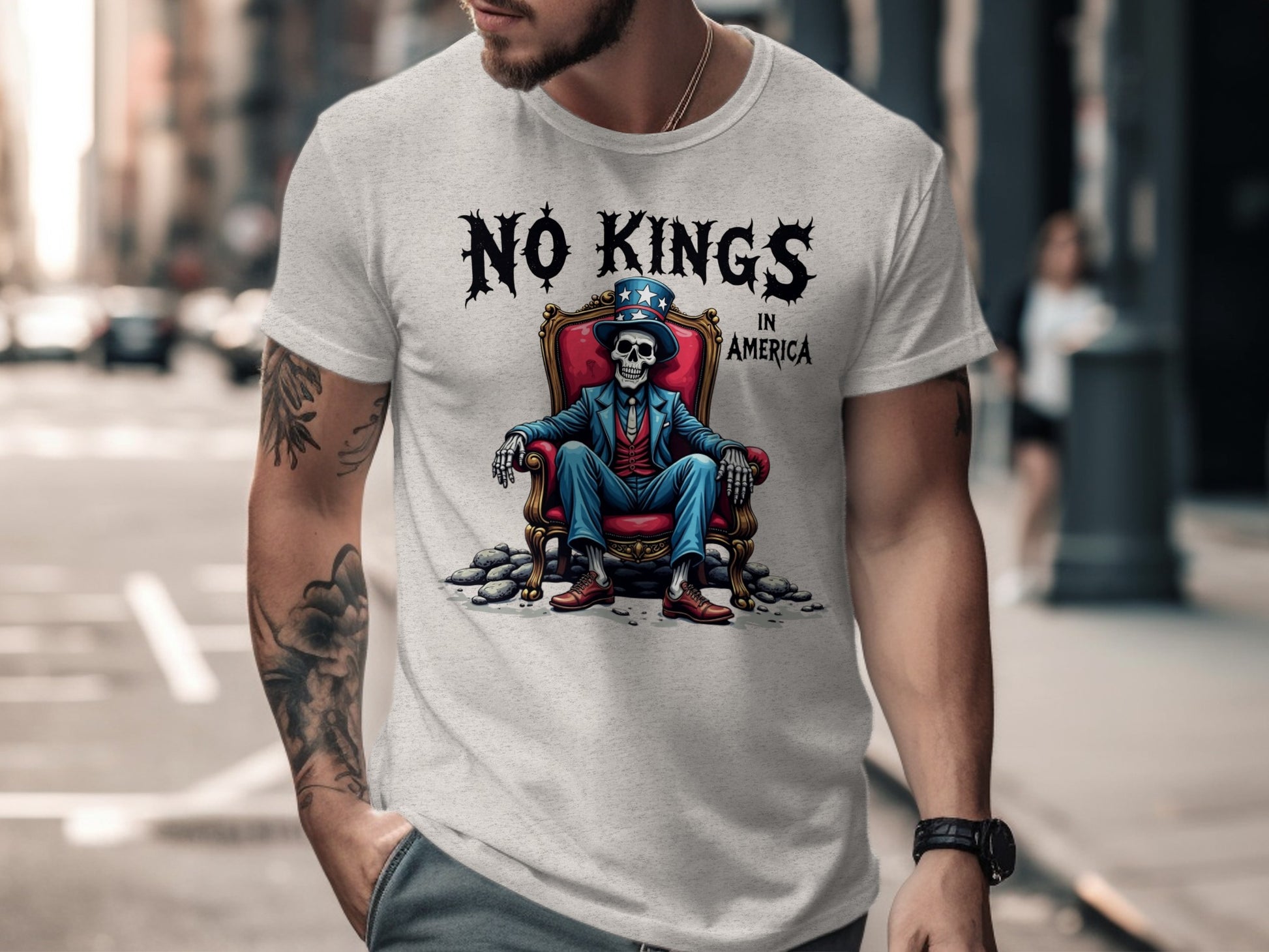 No Kings in America Skeleton Graphic T-shirt product