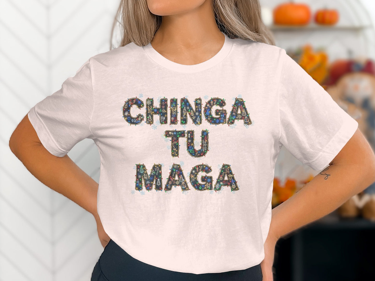 Chinga Tu Maga Graphic Tee with Unique Lettering