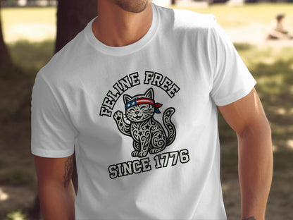Feline Free Since 1776 Cat Graphic Tee product