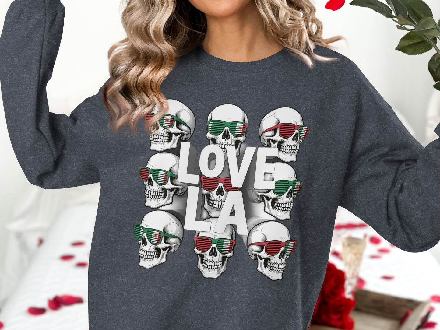 Love LA Skull Graphic Long Sleeve Sweatshirt product