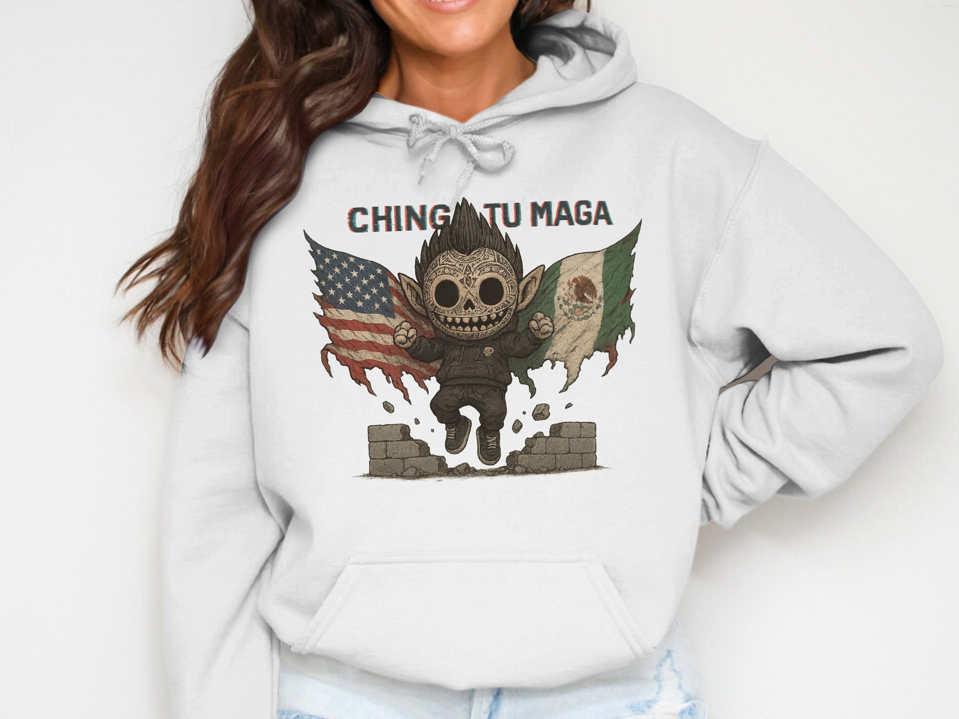 Chinga Tu Maga Graphic Print Hoodie product