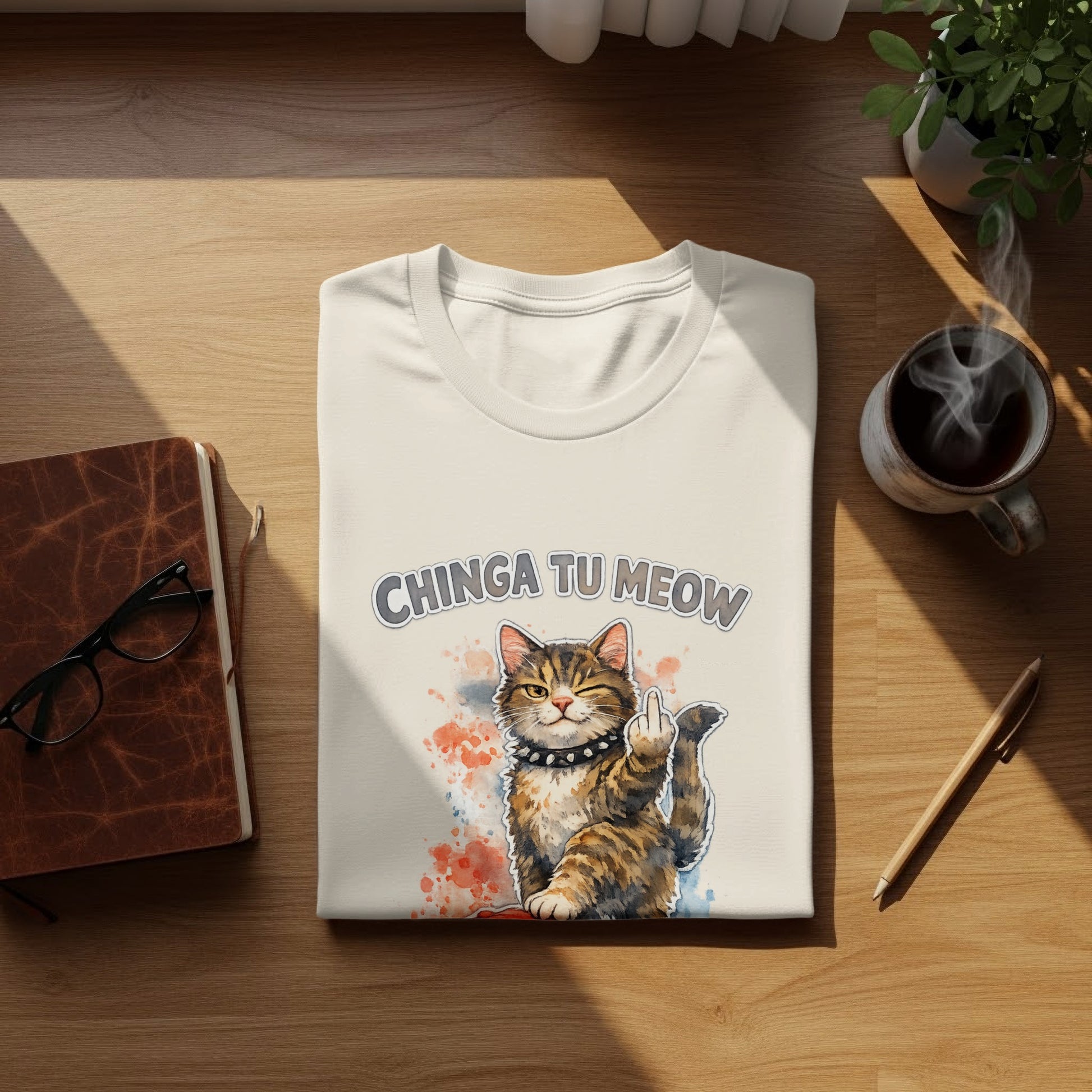 CHINGA TU MEOW Winking Cat Middle Finger product type