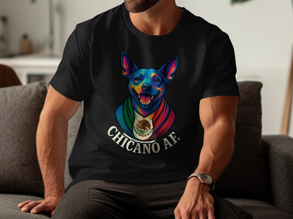 Chicano AF Colorful Dog Graphic Design T-Shirt product