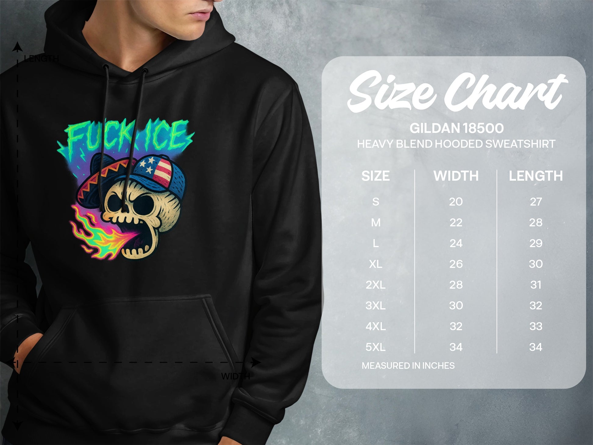 Flaming Skull Fuck Ice Hooded Sweatshirt product