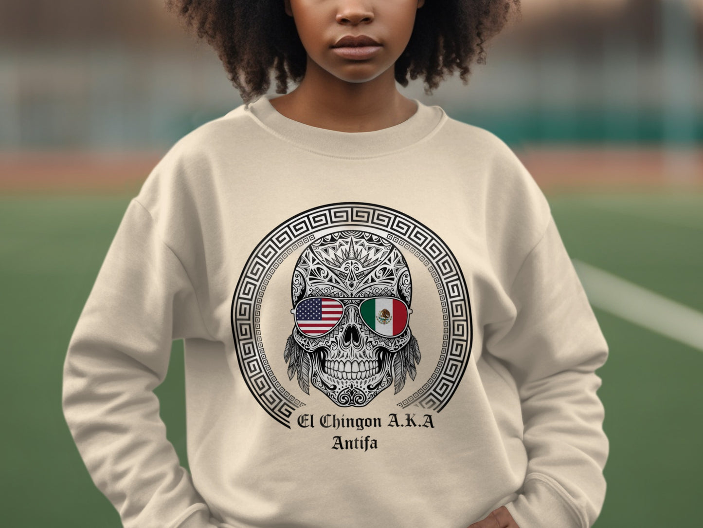 El Chingon A.K.A Antifa Skull Graphic Sweatshirt