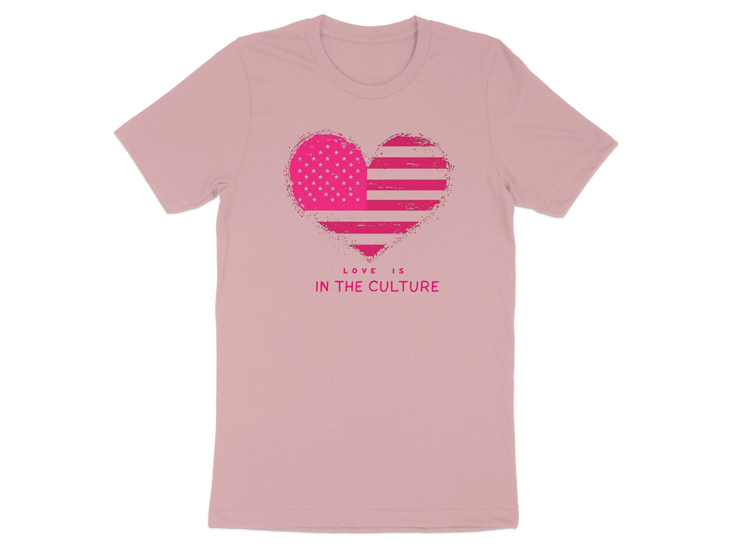 Love Is In The Culture Pink Heart Graphic T-Shirt