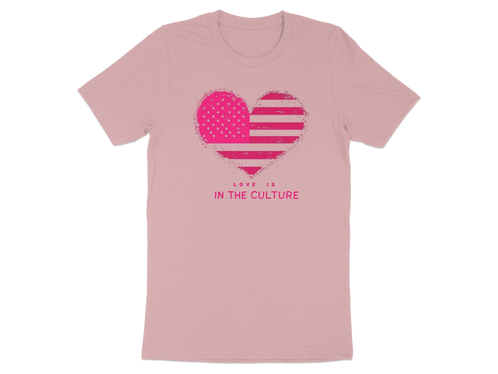 Love Is In The Culture Pink Heart Graphic T-Shirt