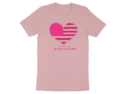Love Is In The Culture Pink Heart Graphic T-Shirt