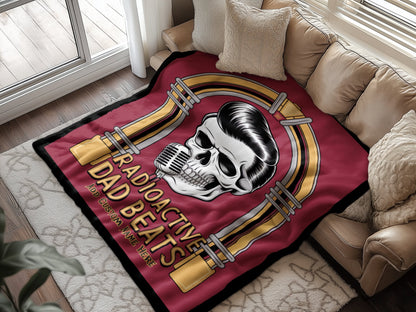 Radioactive Dad Beats Throw Blanket Cozy Living Room Product
